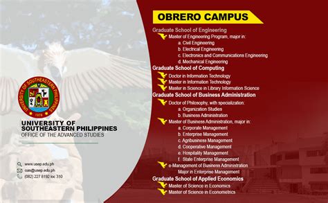 university of southeastern philippines courses offered|University of Southeastern Philippines: master's .